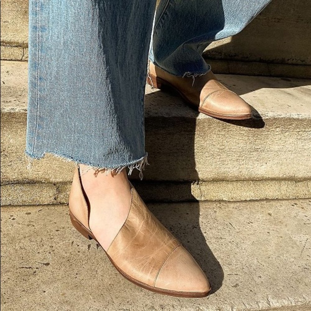 Free People Royale Flats Distressed Leather 10.5